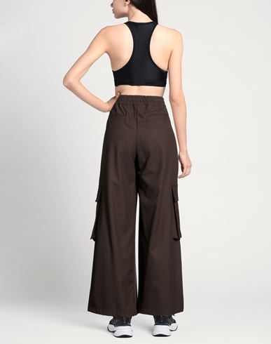 Woman Pants Dark brown Size M Polyester, Viscose, Elastomultiester