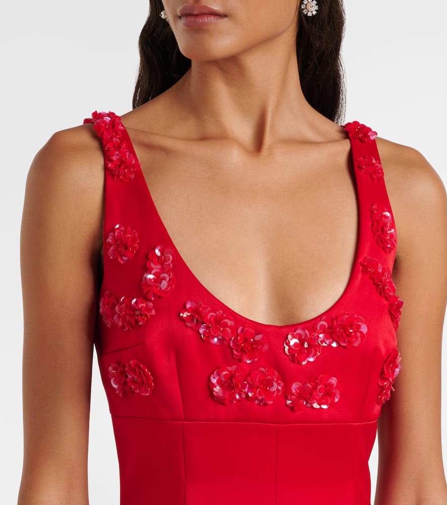 Abella embellished satin midi dress