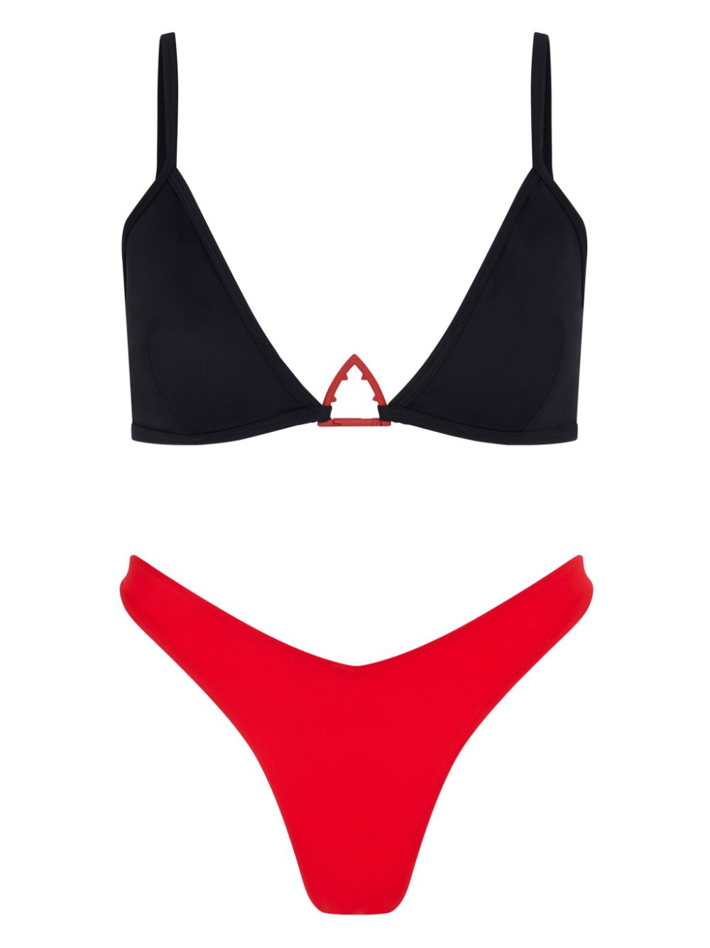 High-rise Brazilian-style bikini bottoms - Red