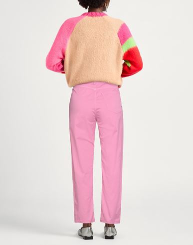 Woman Pants Pink Size L Cotton, Elastane