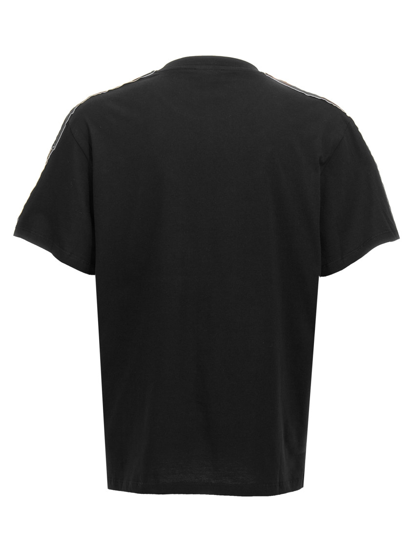 -Contrast Band T Shirt Nero-Uomo
