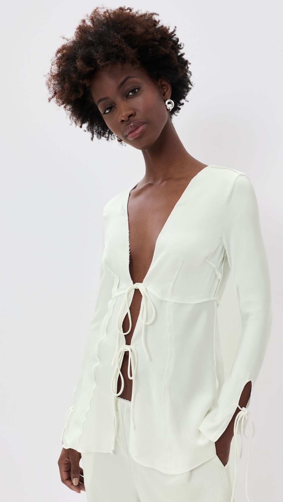 Veil Blouse Porcelain