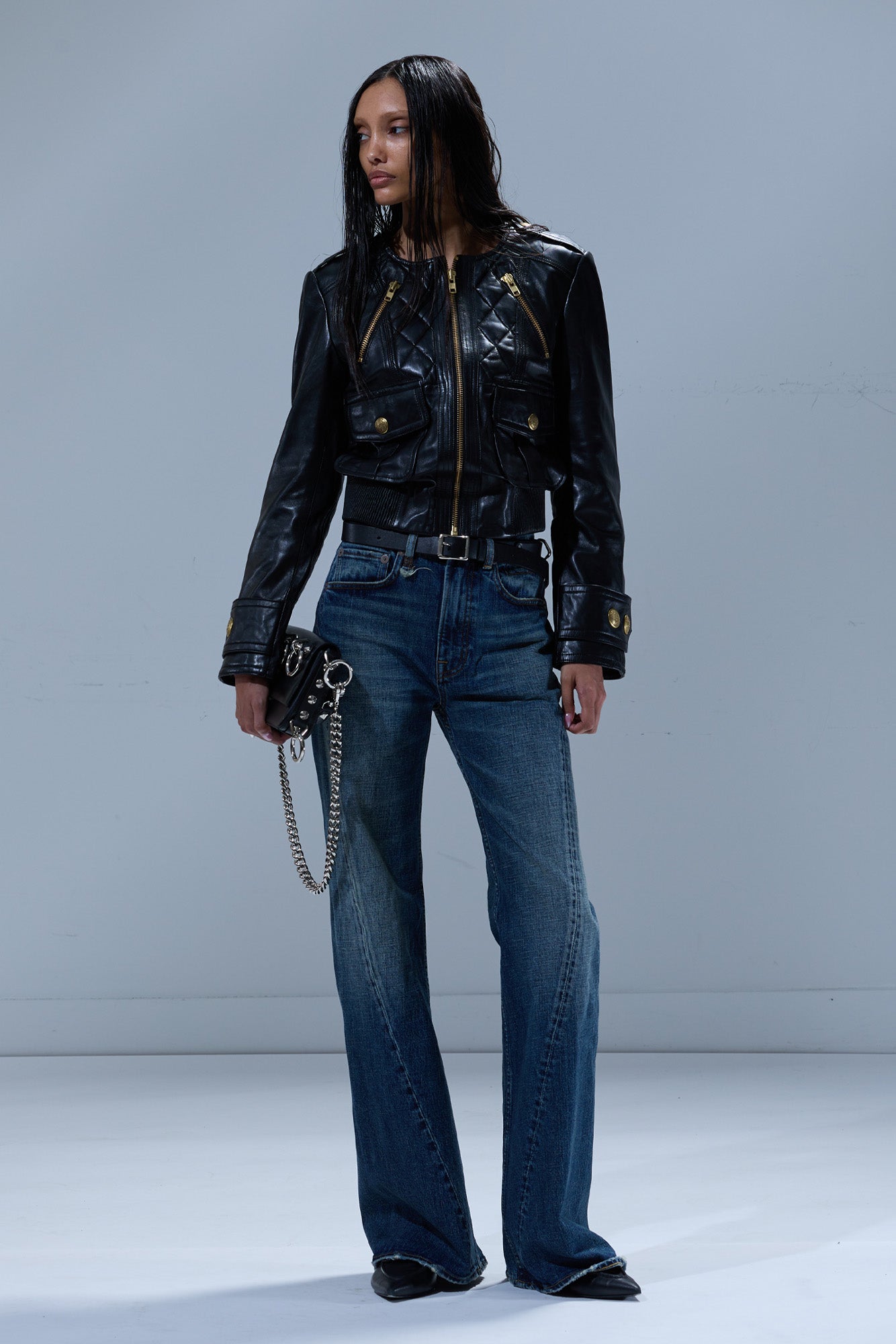 R13 Twisted Seam Flare Jean - Melvin Blue Stretch