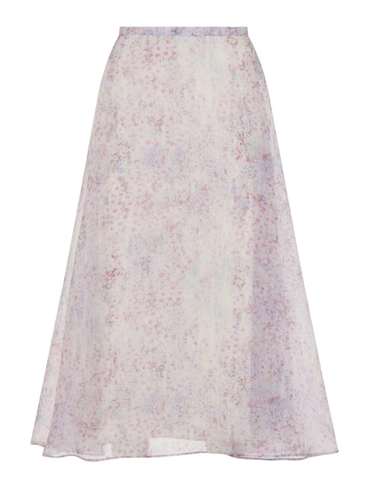 Printed Organza Midi Skirt
