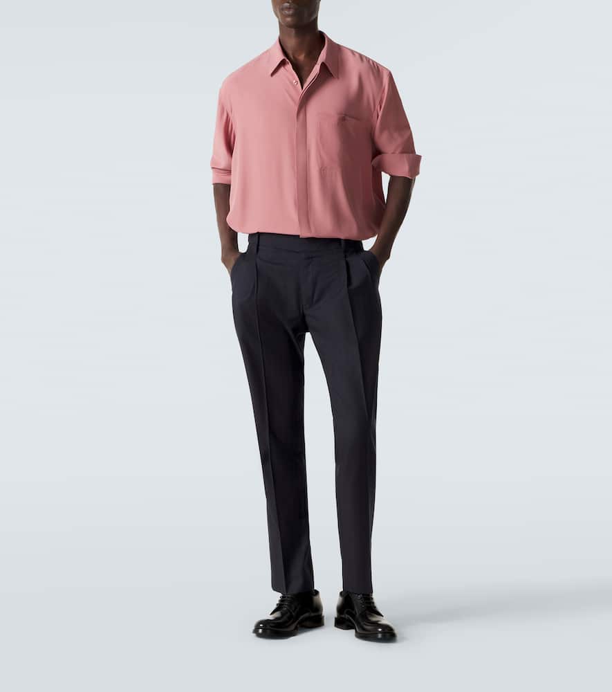 Chalk stripe virgin wool slim pants
