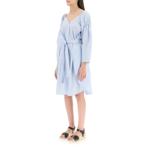 Striped mid-length dress - Blue