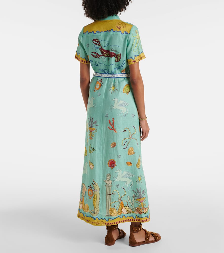 Alémais Surrealist Summer linen shirt dress