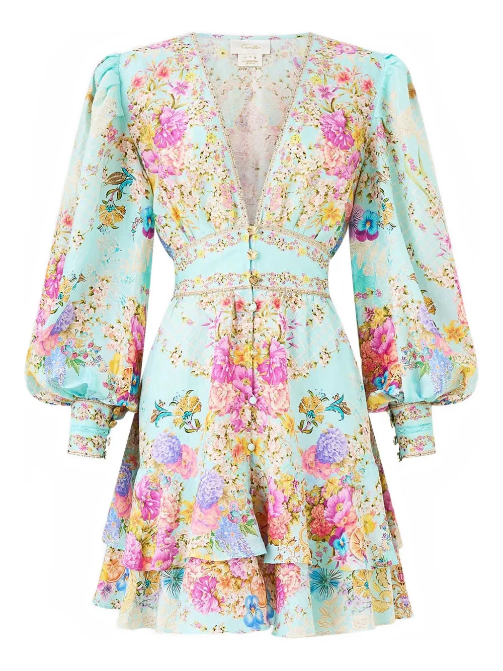 Bazaar Blooms Dress — Light Blue