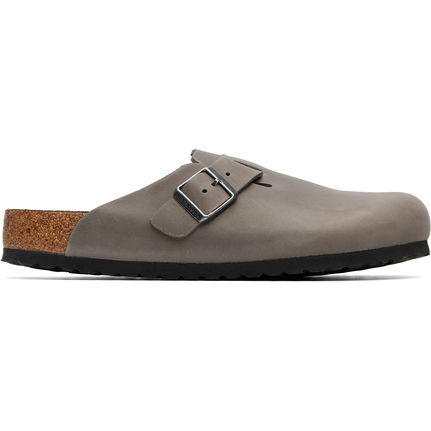 Gray Regular Boston Soft Footbed Oiled Leather Loafers