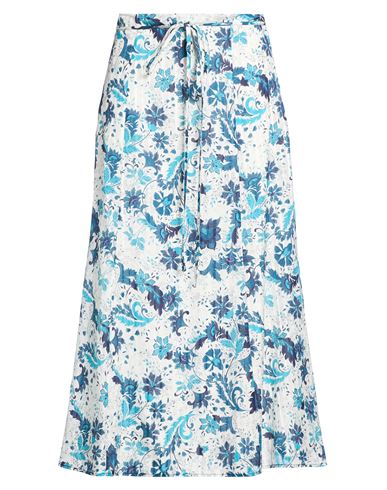 Woman Midi skirt Azure Size 12 Silk, Cotton