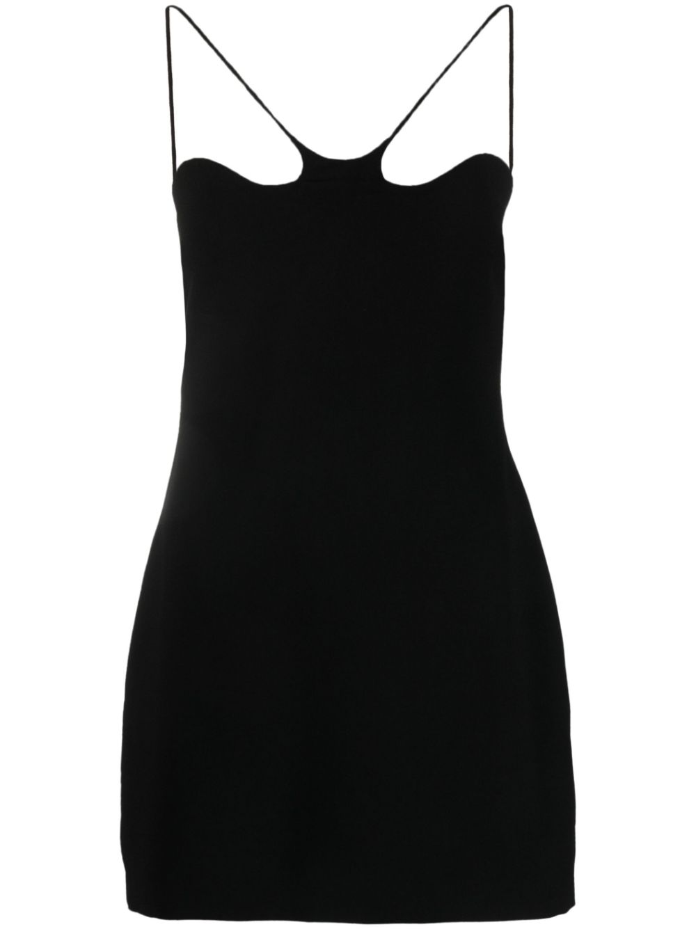 Curvy-neckline minidress - Black