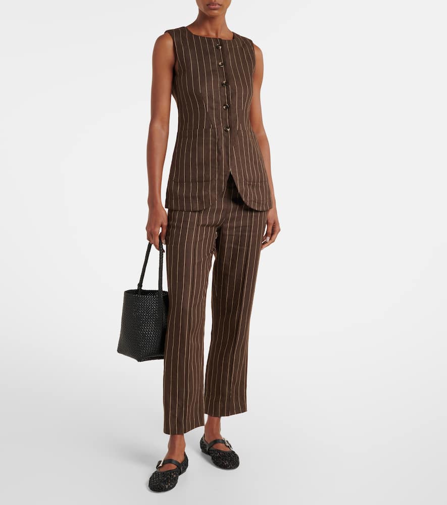 Emma pinstripe linen top