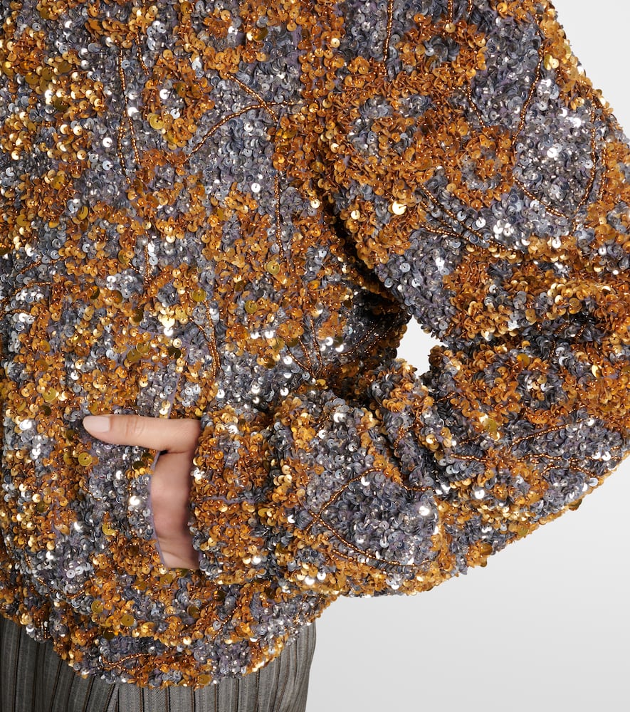 Sequined blouson jacket