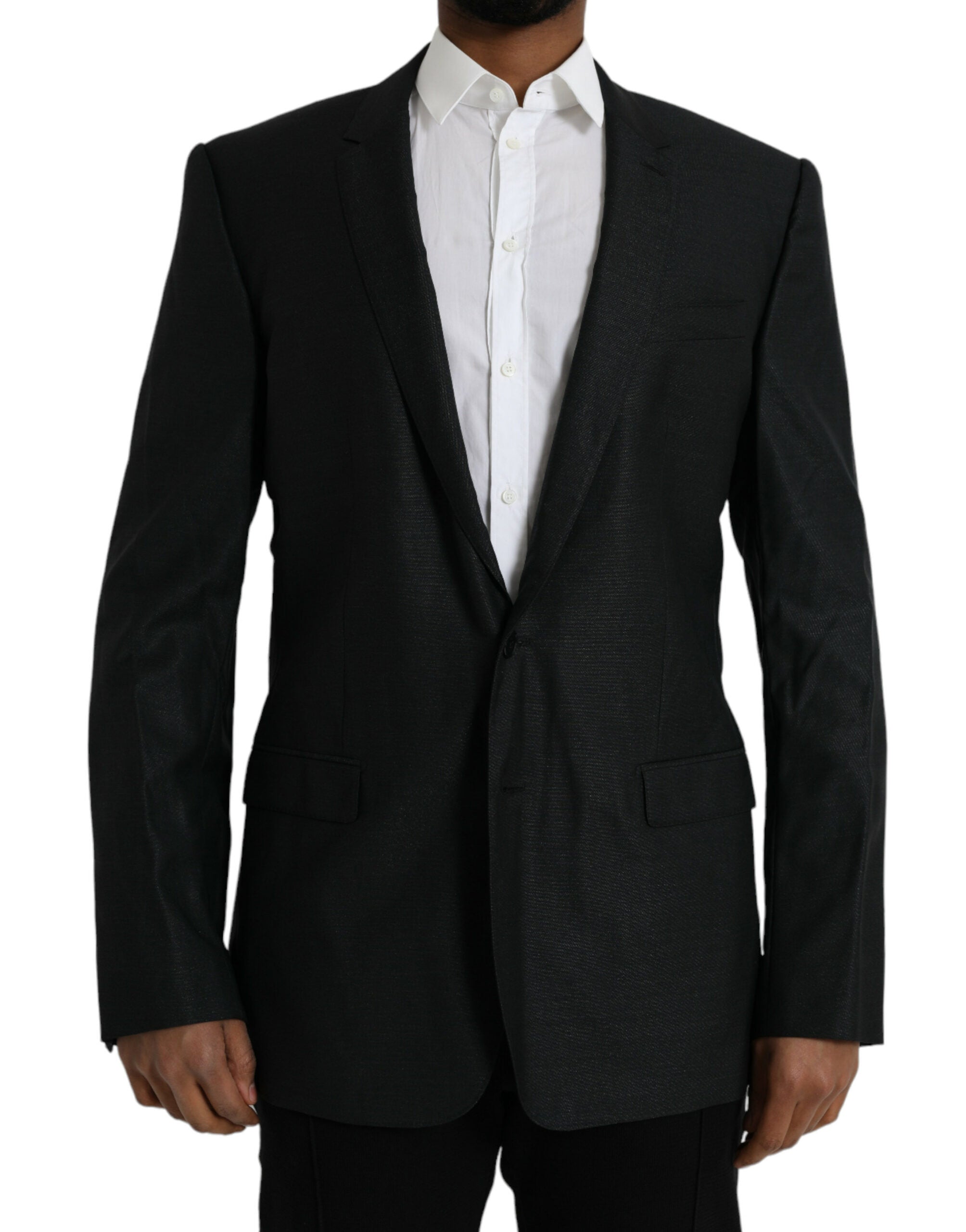 Virgin Wool and Silk Blazer — Black
