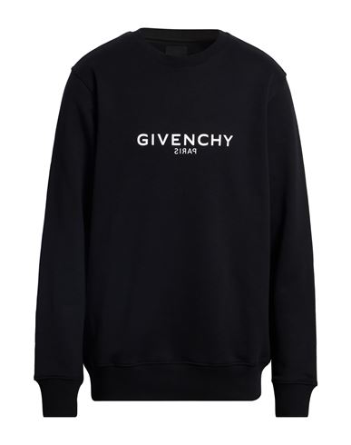 Man Sweatshirt Black Size L Cotton