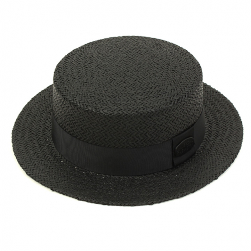 Black Flat Short Panama Hat Panama Hat