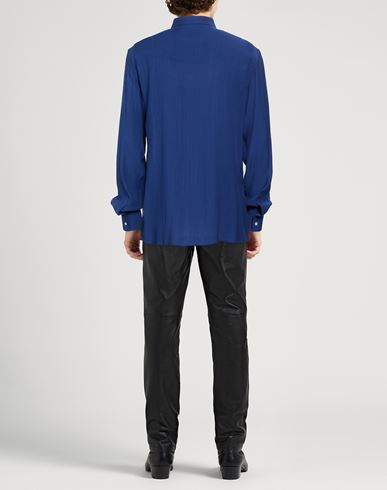 Family First Milano Man Shirt Blue Size XL Ramie, Polyamide