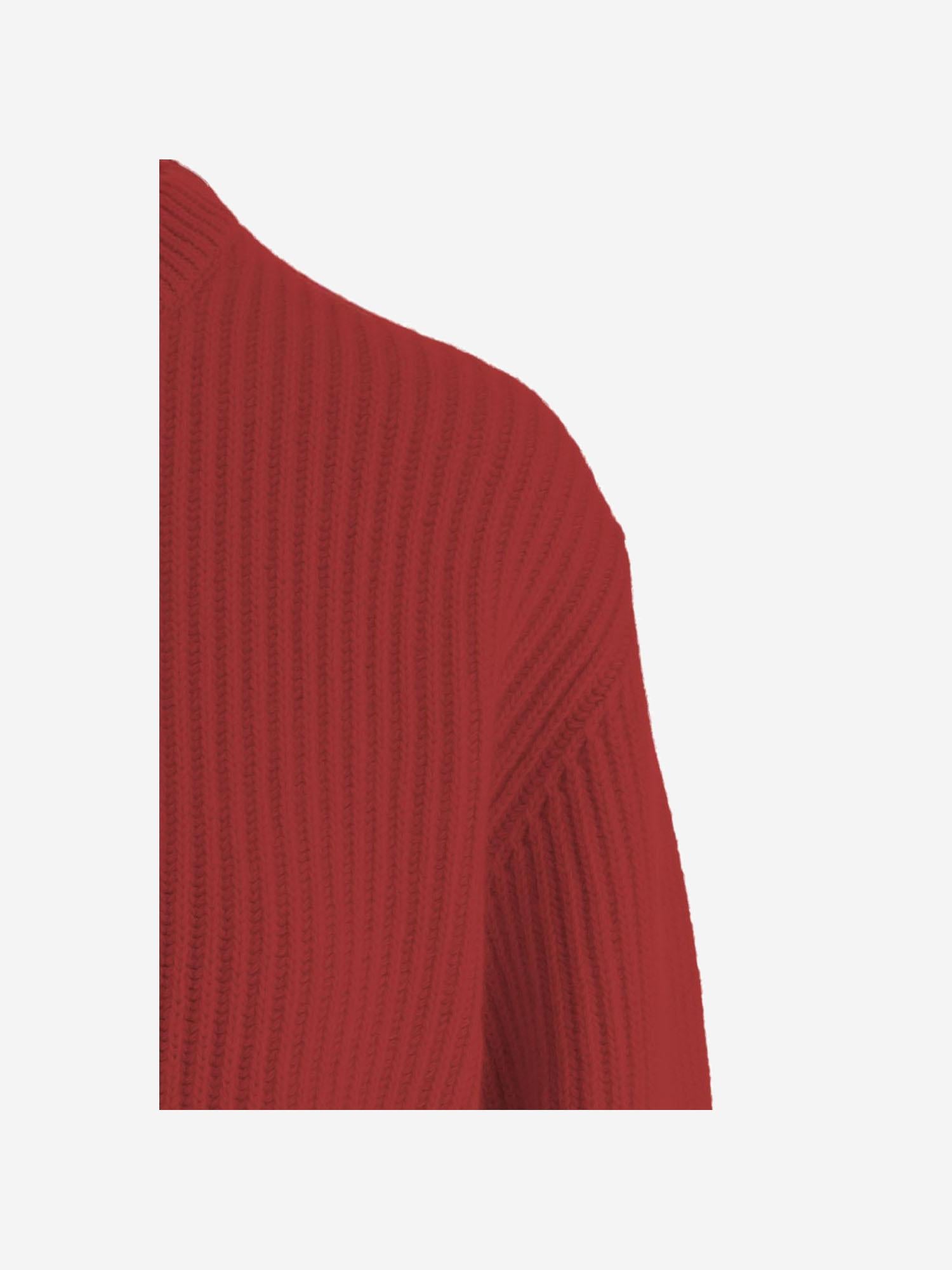 Ribbed Wool Sweater — Red