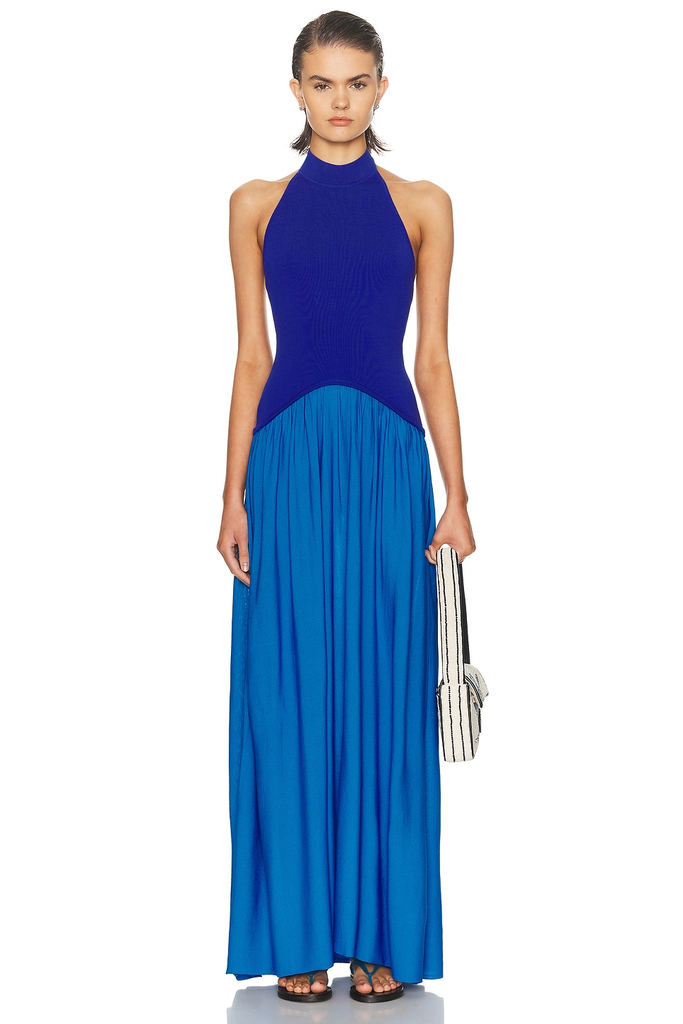 Solid & Striped The Halter Soglio Dress in Cosmic Blue - Blue. L also in M