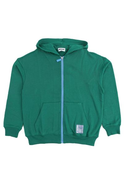 Moschino Kids Logo Patch Zip-Up Hoodie