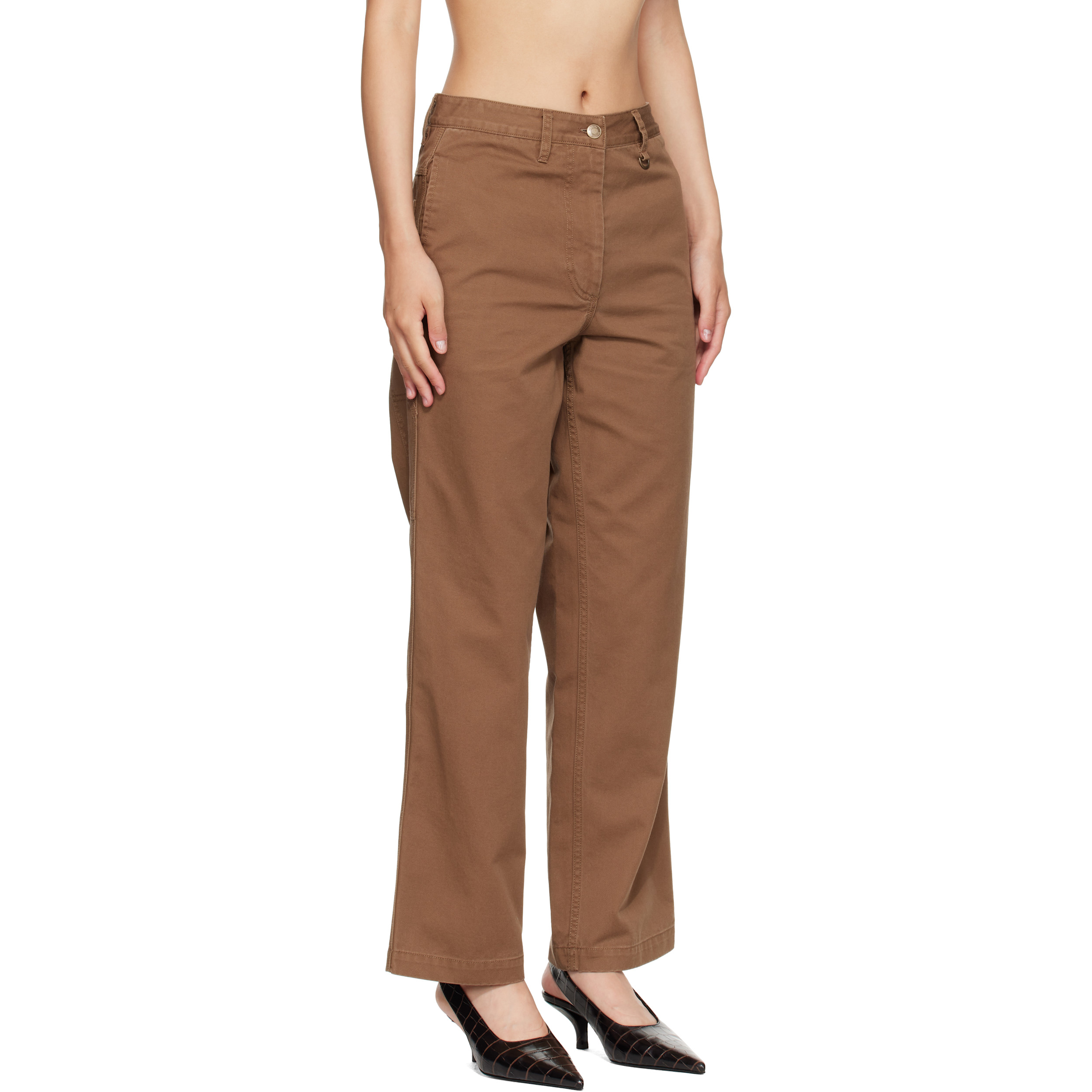 Brown Tabby Wide Chino Pants