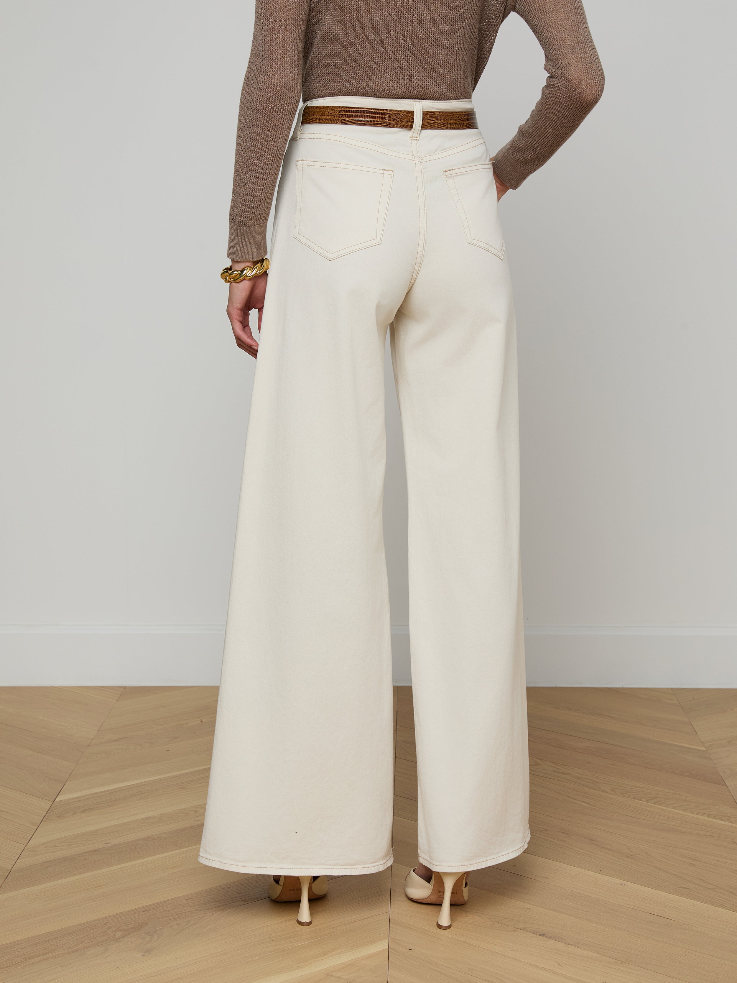 Beau Wide-Leg Jean In Macadamia