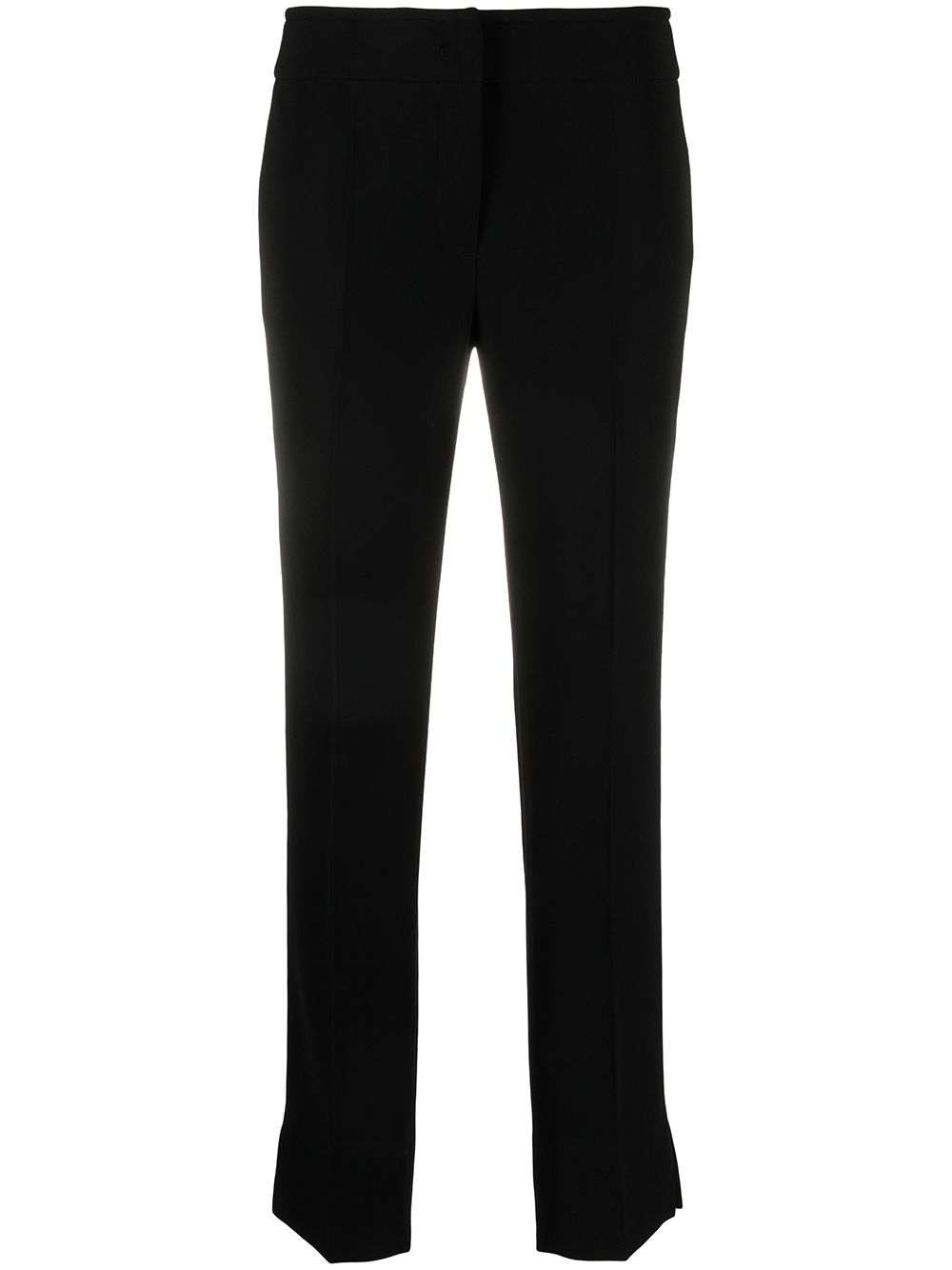Cropped slim-fit trousers - Black