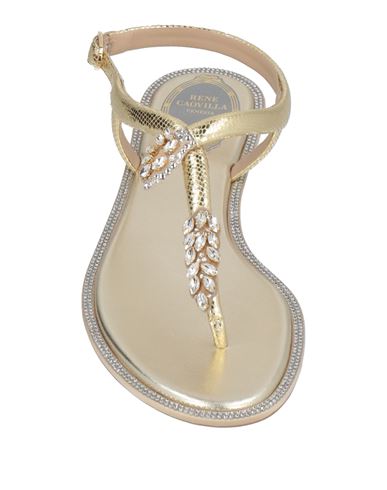 Rene' Caovilla Woman Thong sandal Platinum Size 6.5 Textile fibers