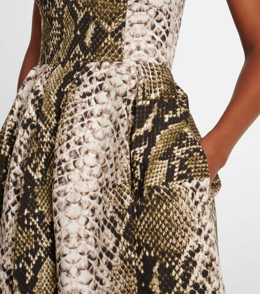 Oscar de la Renta Snake-print faille minidress