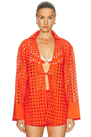 Solid & Striped The Jaclyn Tunic Dress in Habanero - Red. L also in M