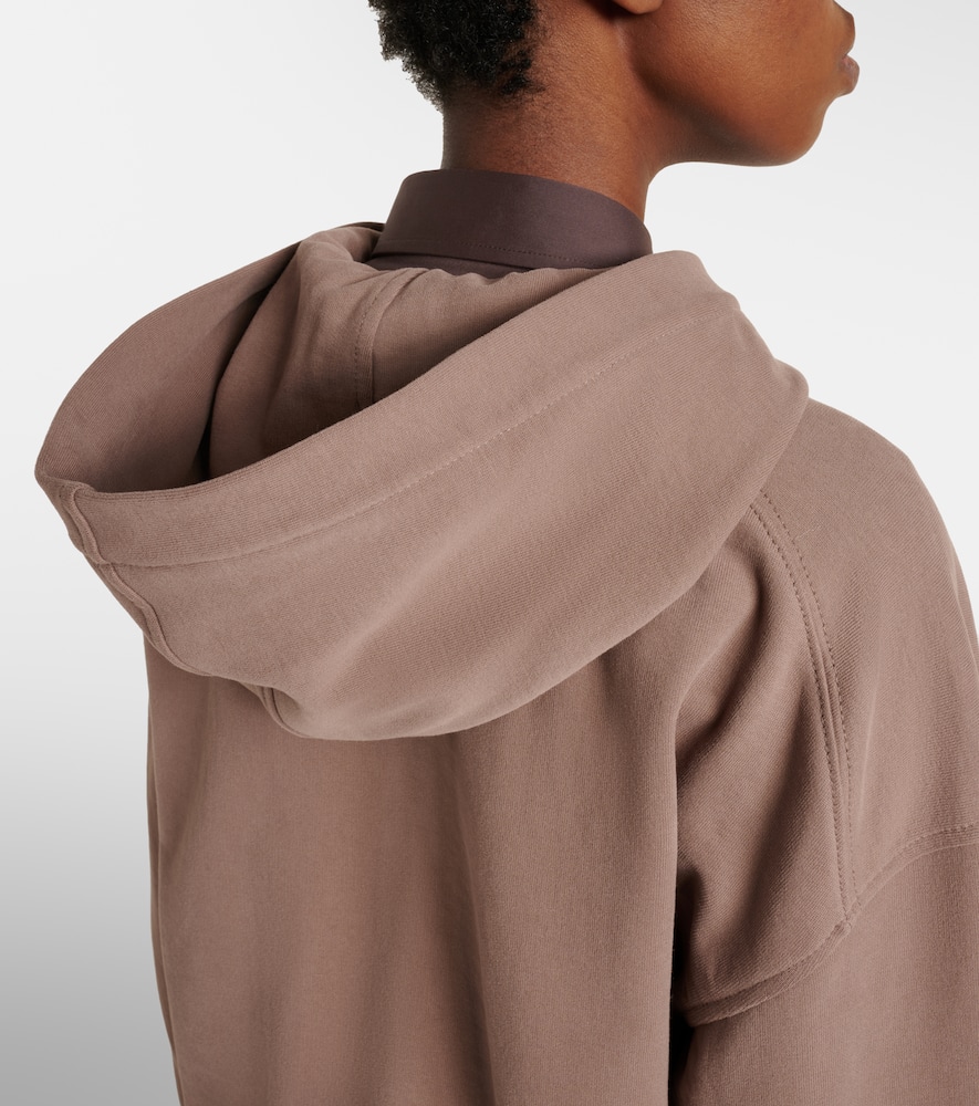 Cotton jersey zip-up hoodie