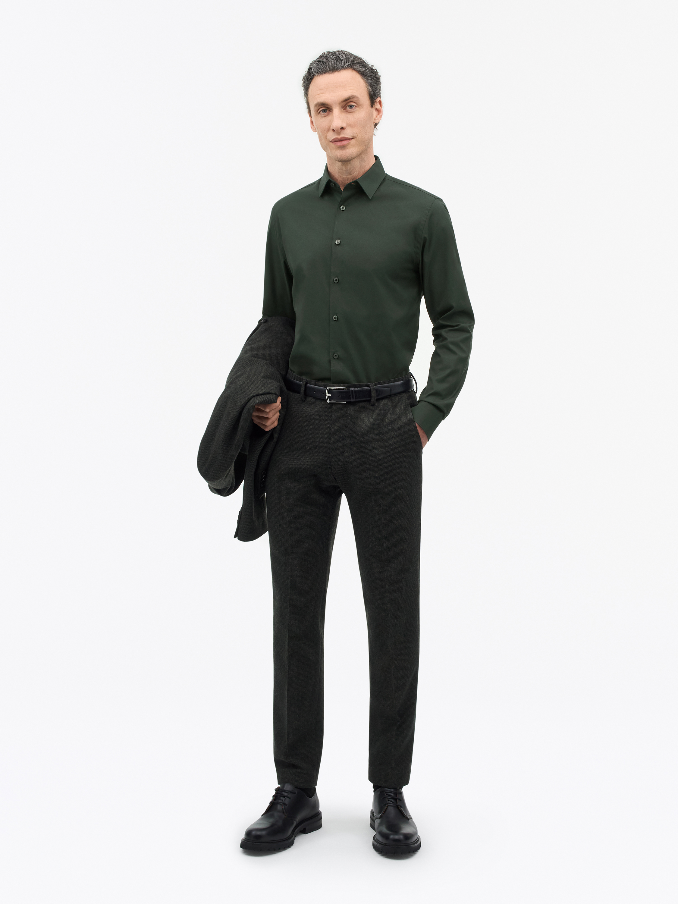 Tiger of Sweden Filbrodie-Hemd Mit Spitzem Kragen, Midnight Green