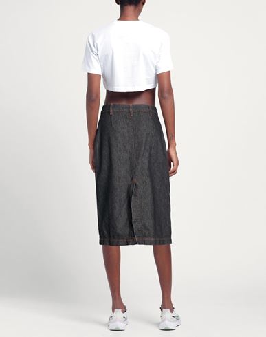 Niū Woman Denim skirt Black Size M Cotton, Elastane