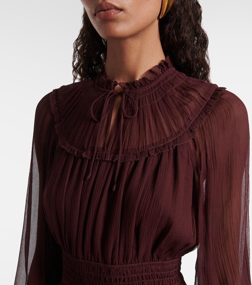 Ava tie-neck silk chiffon minidress