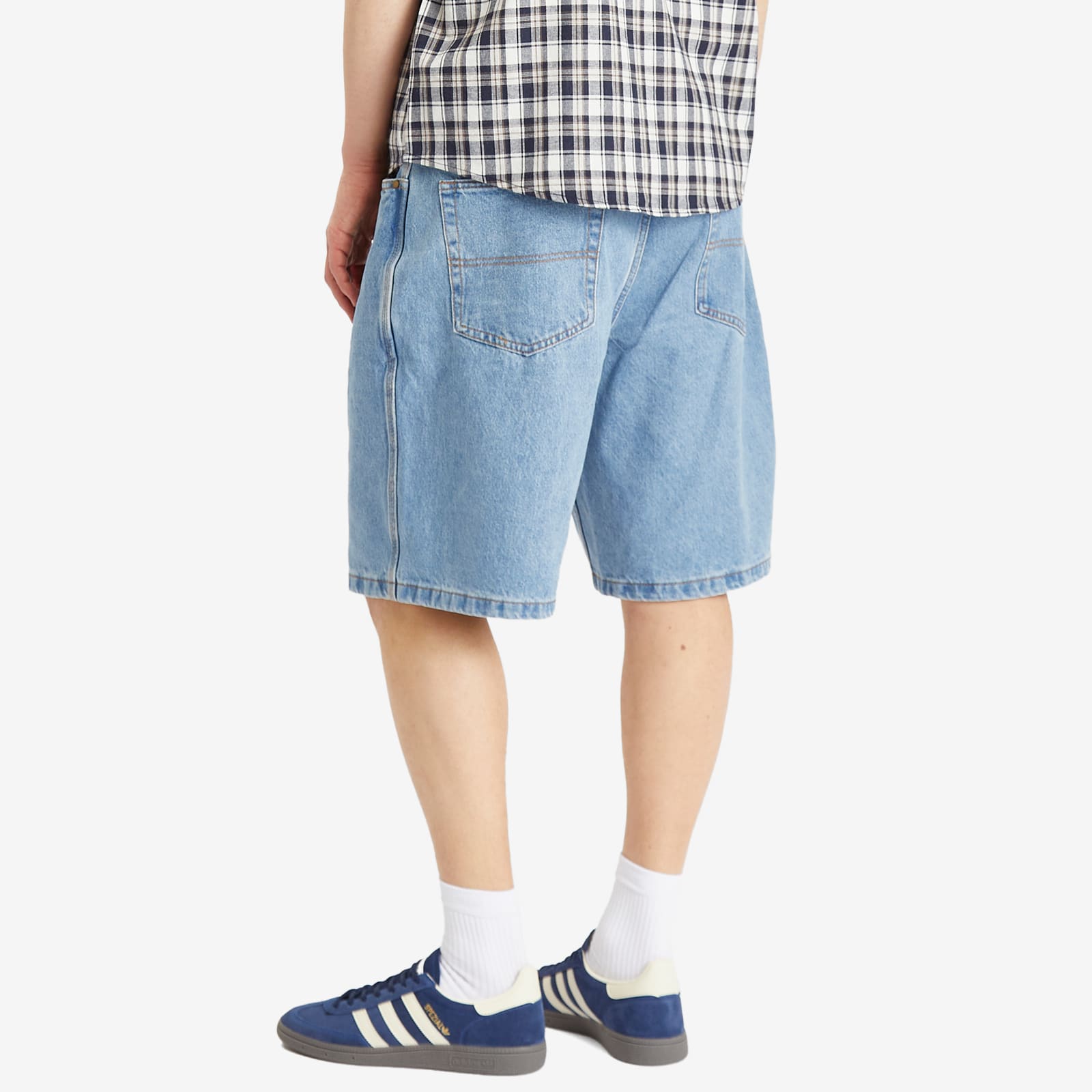 Butter Goods Men's Baggy Denim Shorts in Washed Indigo