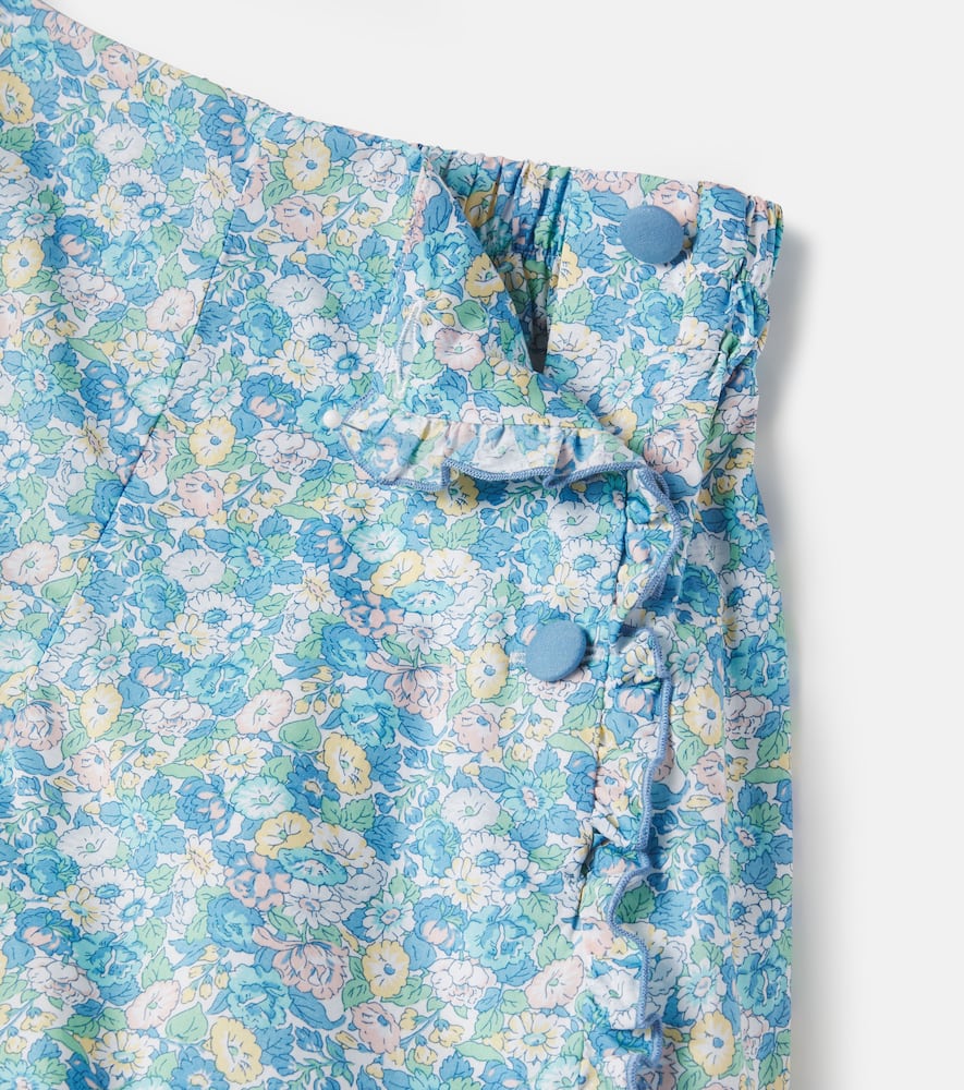 Leontyne floral ruffled cotton shorts