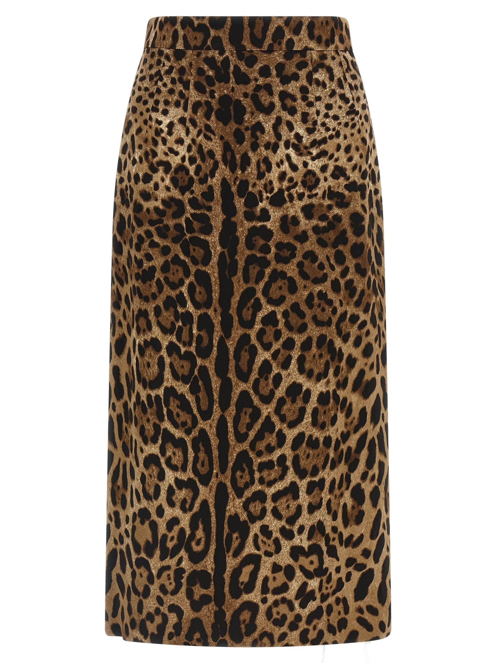 Leopard-Print Viscose Skirt — Brown