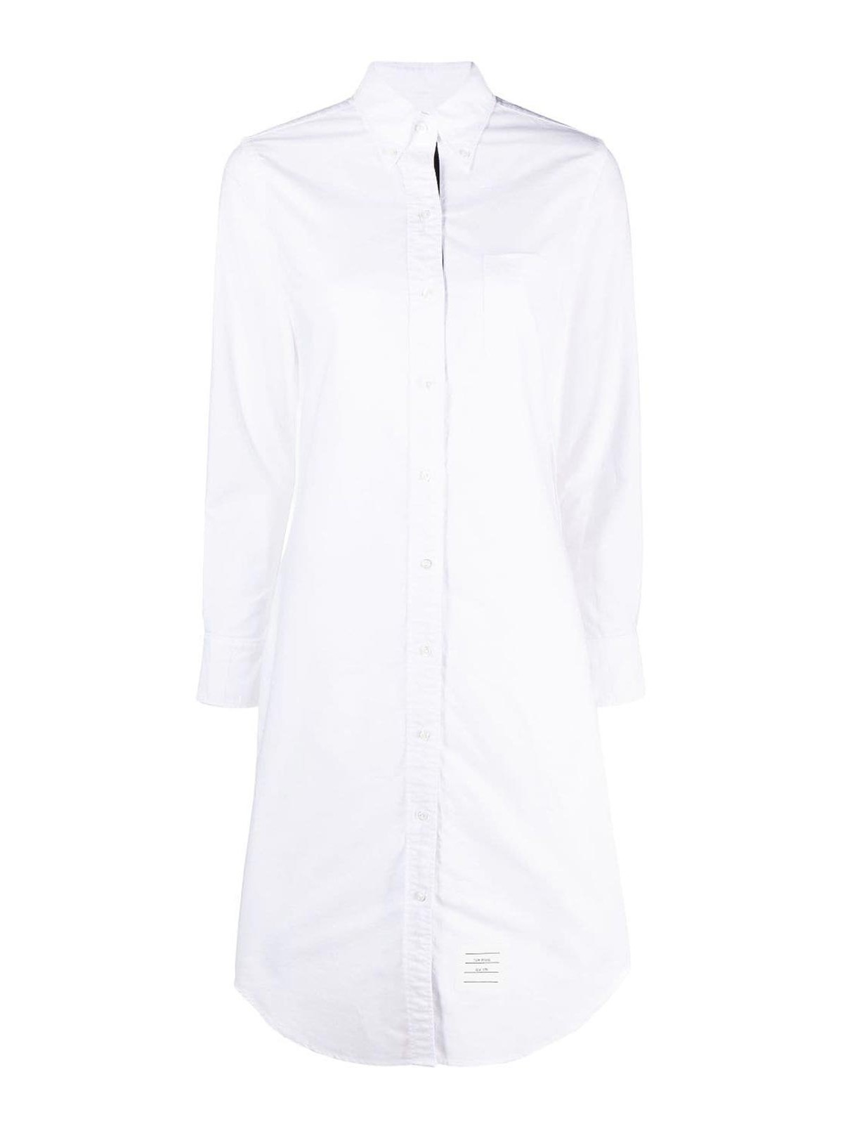 Logo-patch cotton shirtdress