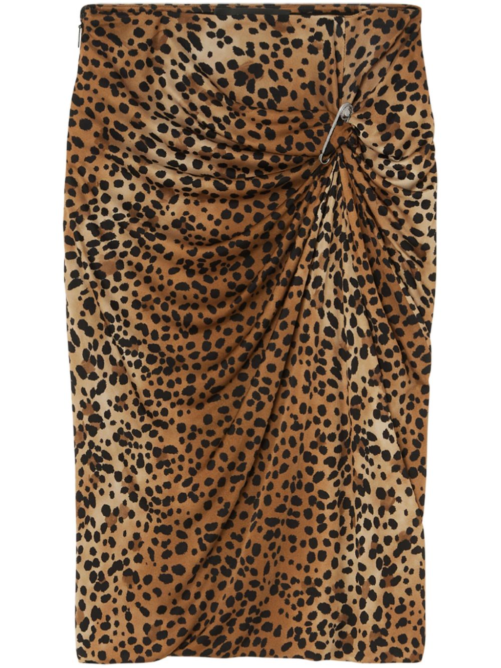 Leopard-print mini skirt - Brown