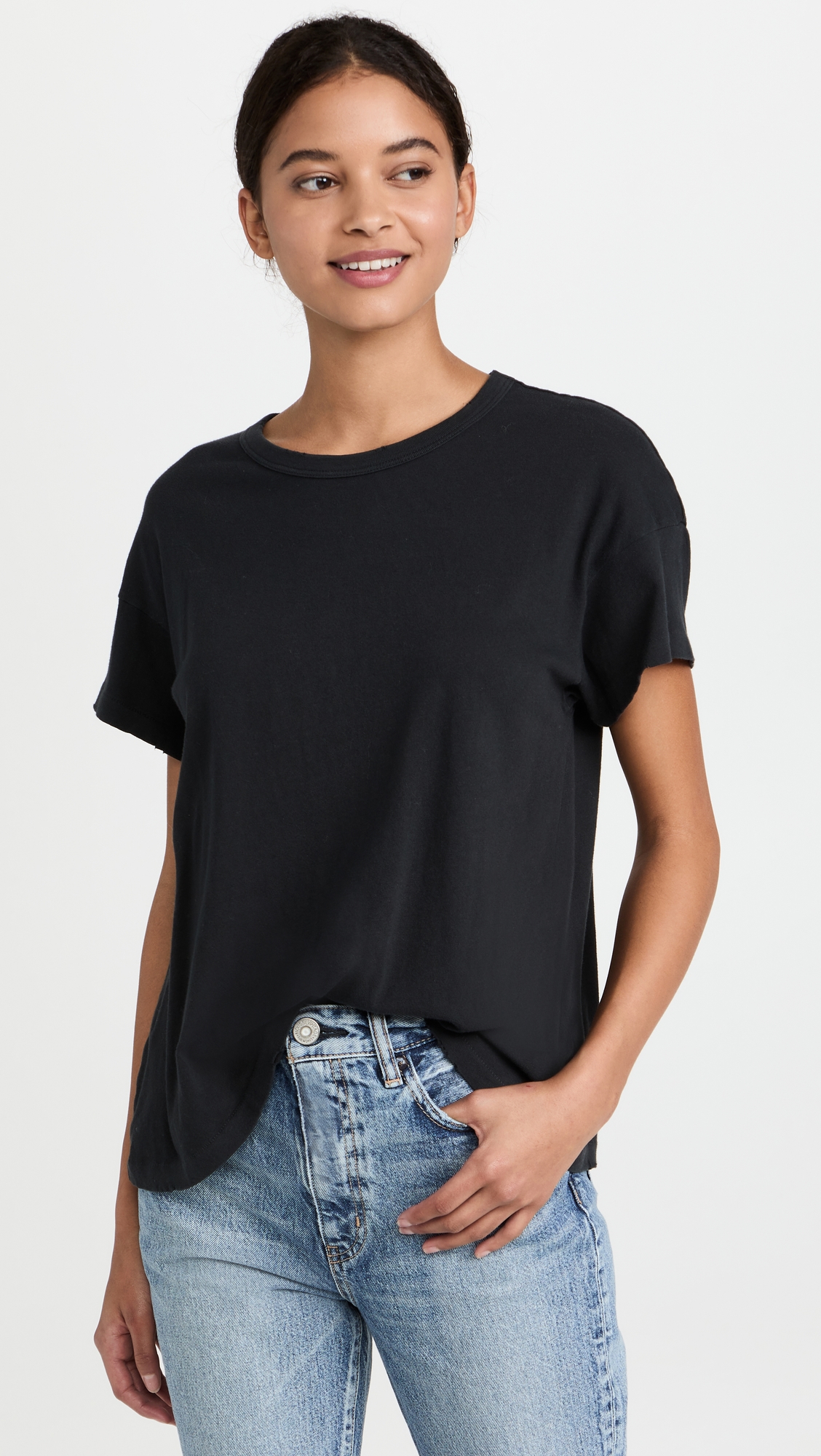 The Boxy Crew Tee Almost Black