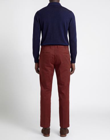 Man Pants Burgundy Size 28 Cotton, Elastane