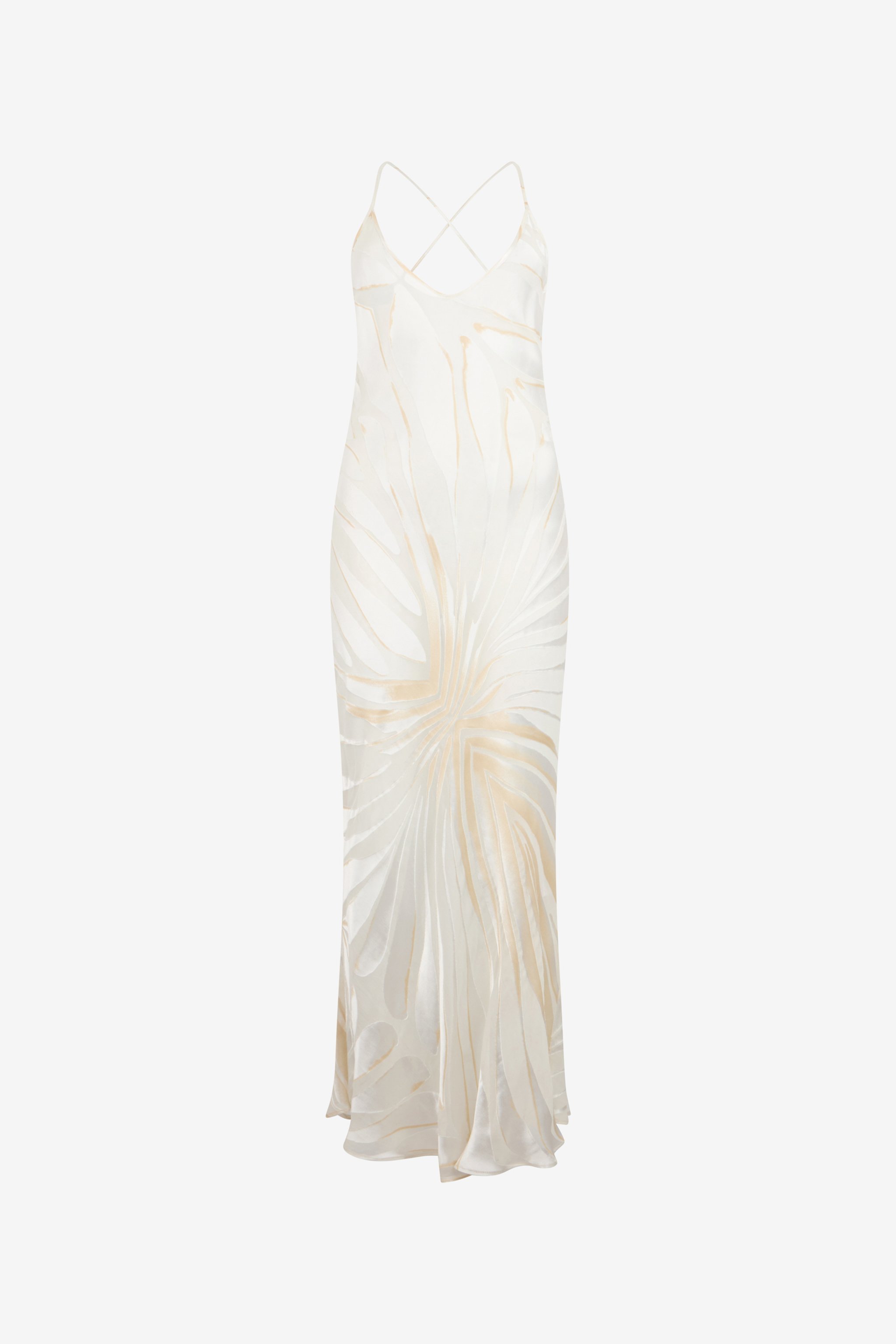 Slip Dress With Ray Devoré Print