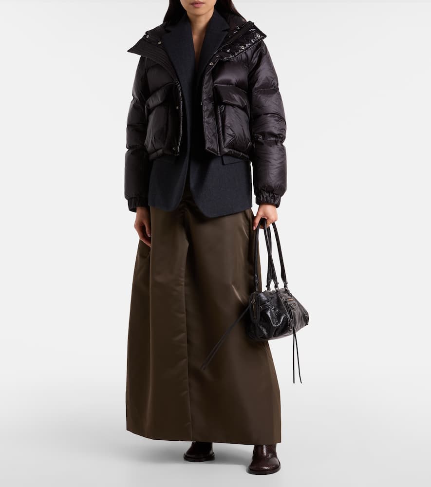 Layered wool down jacket
