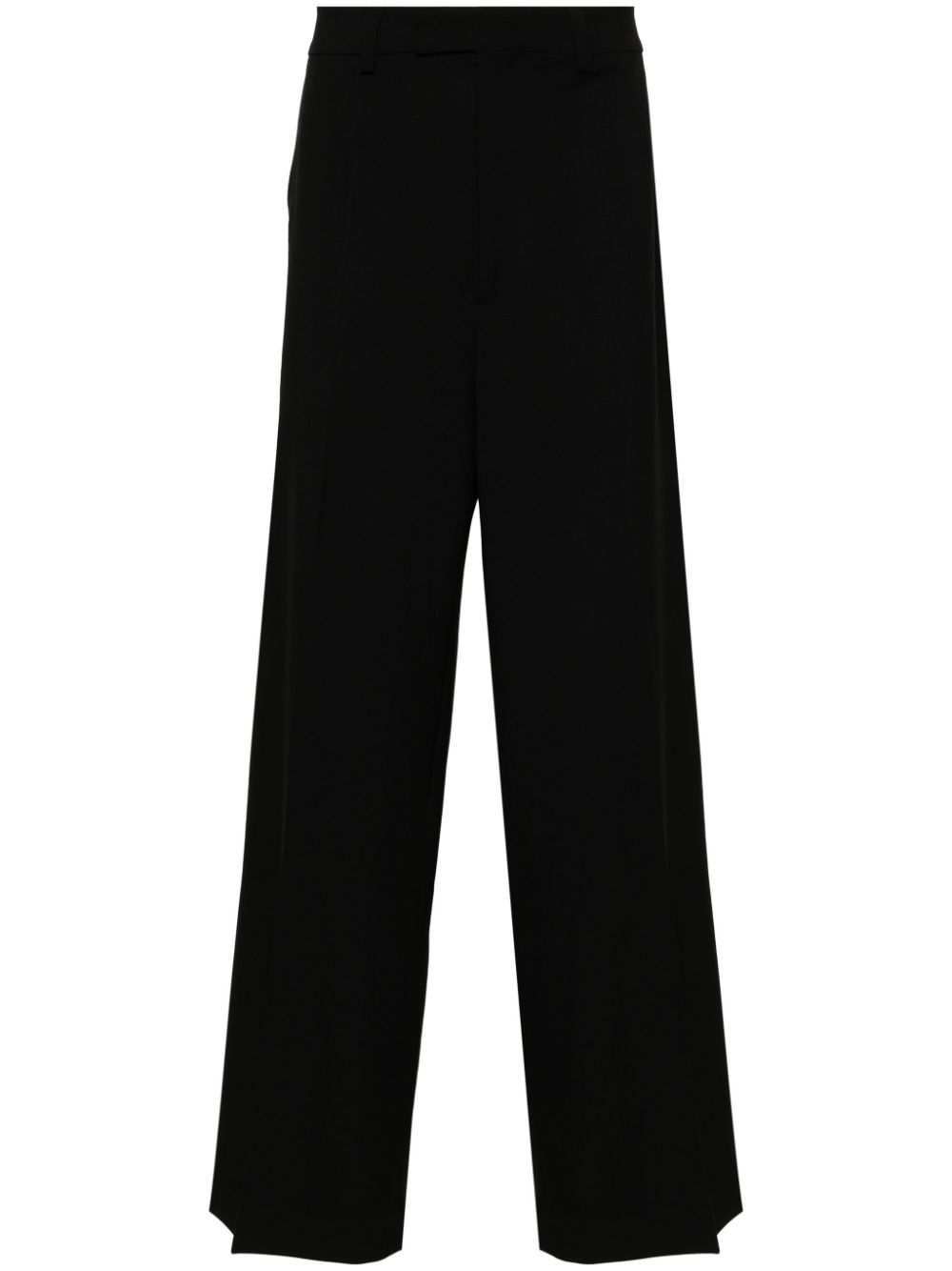 High-waist wide-leg trousers - Black