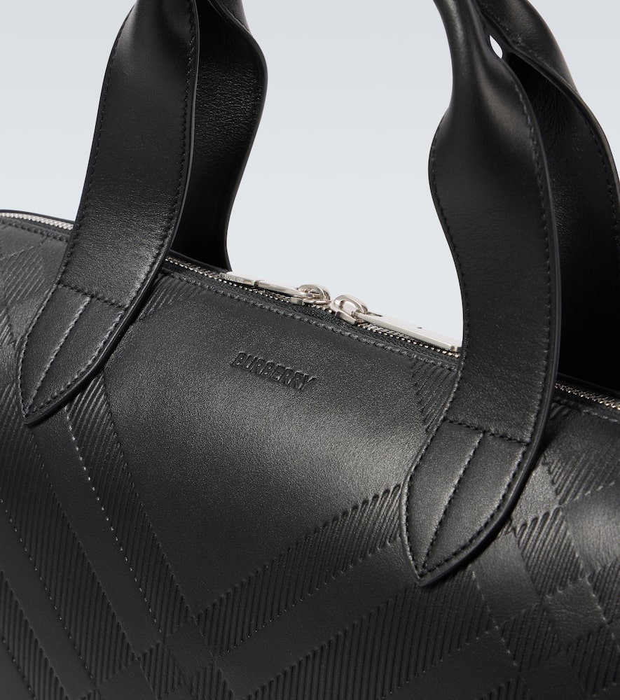 Burberry Burberry Check debossed leather briefcase