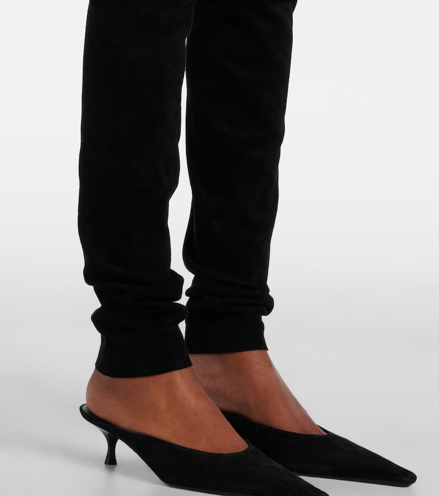 Carolyn mid-rise suede leggings