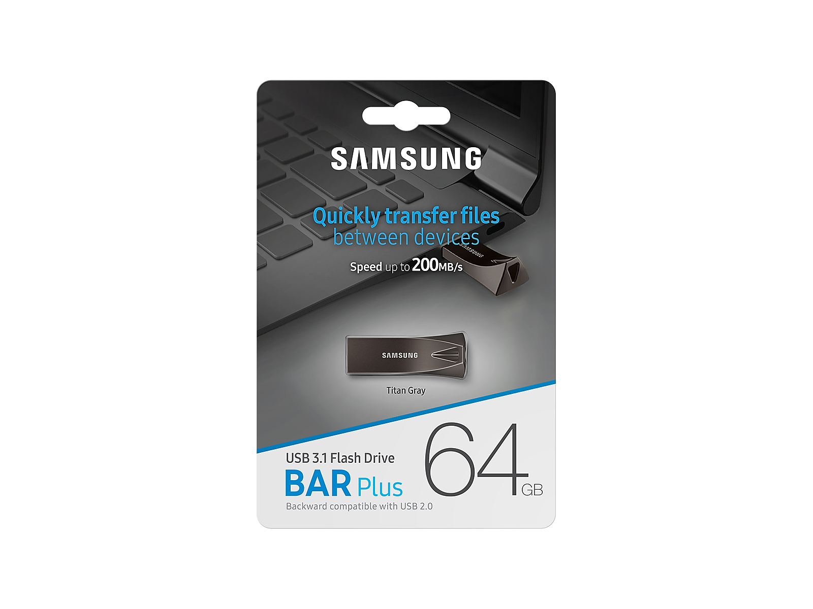 BAR Plus USB 3.1 Flash Drive 64GB in Titan Grey(MUF-64BE4/AM)