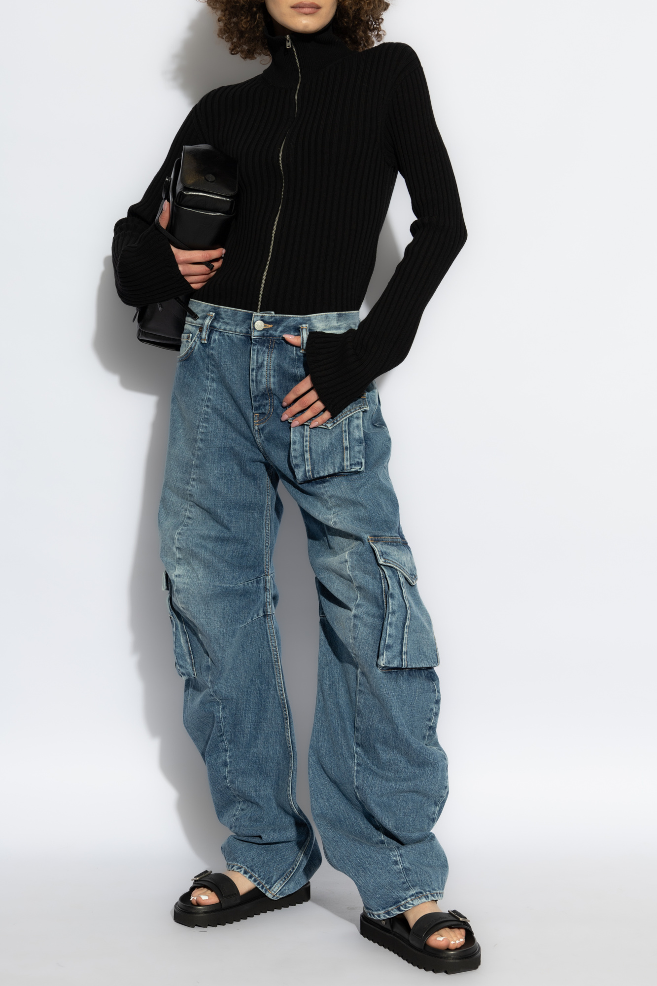 Ribbed Cardigan, Women's, Black