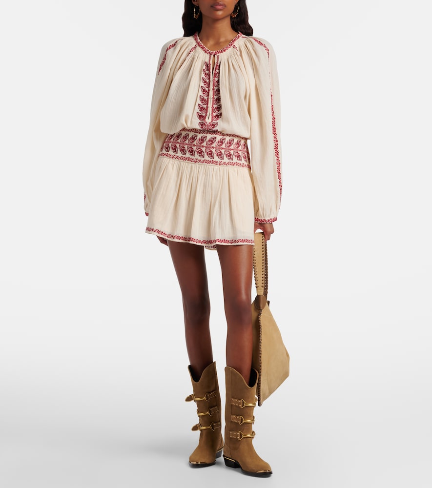 Picadilia embroidered cotton miniskirt