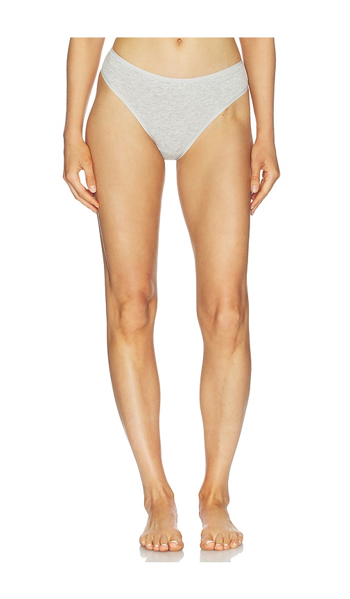 Natori Bliss Bare Cotton Thong in Navy. - S also in L
